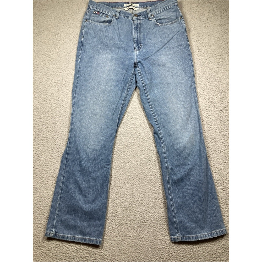 Tommy Hilfiger Jeans Womens 12 Blue Light Wash Classic Boot Retro American Denim